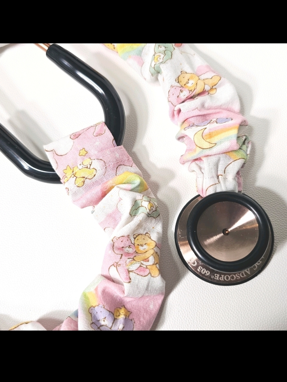 Colorful Light Pastel Pink Care Bears Stethoscope Washable Sleeve Cover - Picture 3 of 10